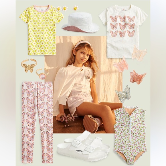 🩷❤️🩷NEW ITEM Crewcuts white bucket hat with rose peel a boo - Picture 2 of 5